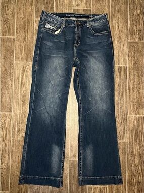 Cowgirl Tuff Demi Wide Trouser Flare Jeans Stretch Women’s 34x35 Western Cowboy